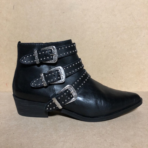 NWT Aqua Blane Studded Leather Western Booties - Picture 3 of 7